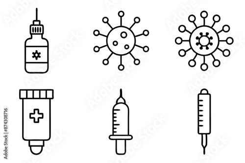 Vaccination Line Art Illustration Visualizing Vaccine Administration in Lines