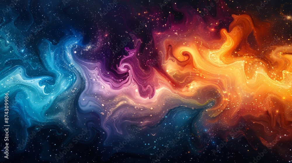 Cosmic Colors and Galactic Swirls in Vibrant Fluid Art Cosmic Colors and Galactic Swirls in Vibrant Fluid Art