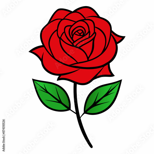 A red rose vector art silhouette