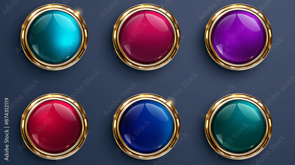 Asset of Button for mobile game or slot game on dark background, Illustration Asset of Button for mobile game or slot game on dark background, Illustration