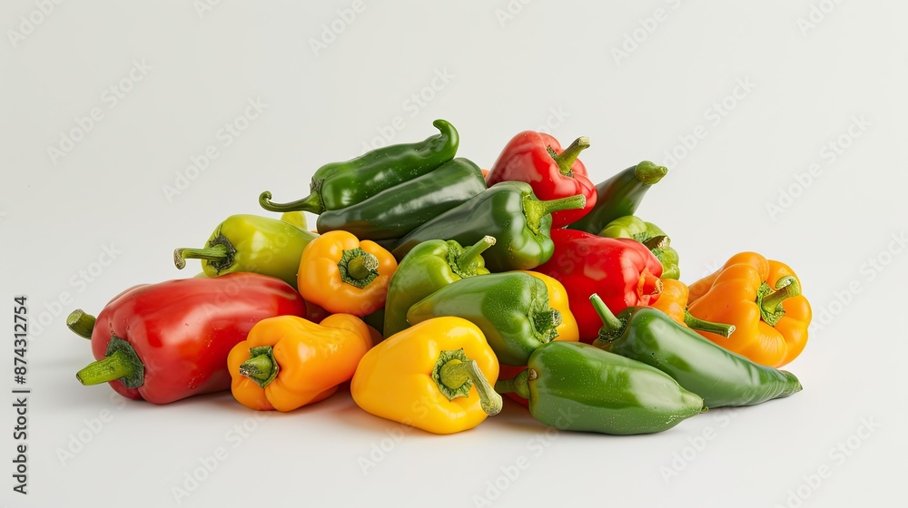 A Colorful Harvest of Green, Red, and Yellow Bell Peppers A Colorful Harvest of Green, Red, and Yellow Bell Peppers