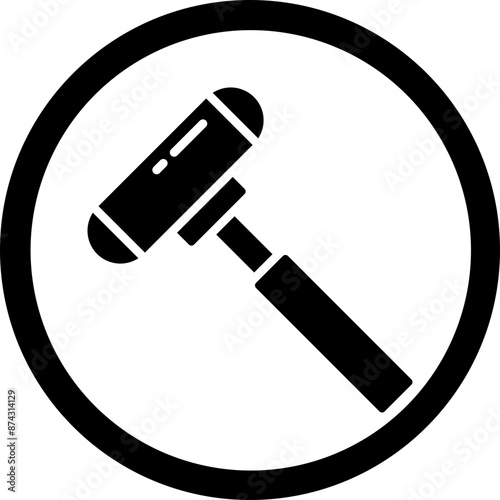 Reflex Hammer Glyph Black Icon