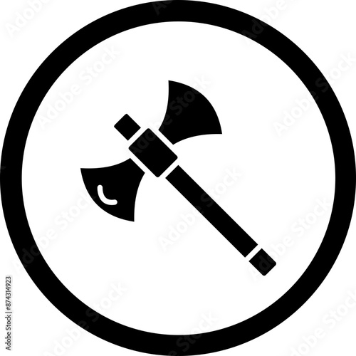 Axe Glyph Black Icon