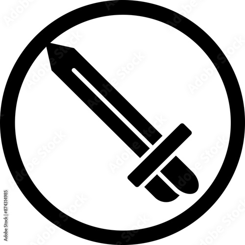 Rapier Glyph Black Icon