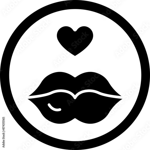 Lips Glyph Black Icon