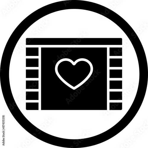 Romantic Film Glyph Black Icon