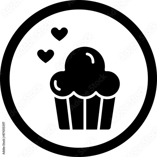 Cupcake Glyph Black Icon