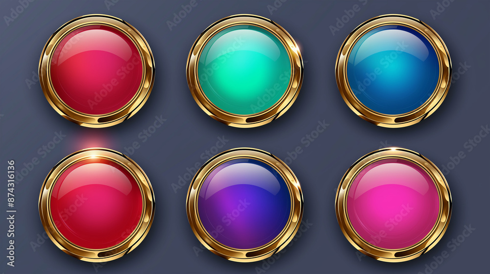 Asset of Button for mobile game or slot game on dark background, Illustration Asset of Button for mobile game or slot game on dark background, Illustration