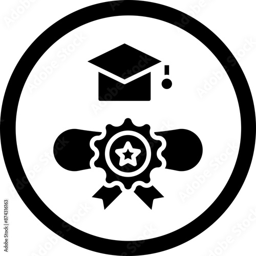 Bachelors Degree Glyph Black Icon