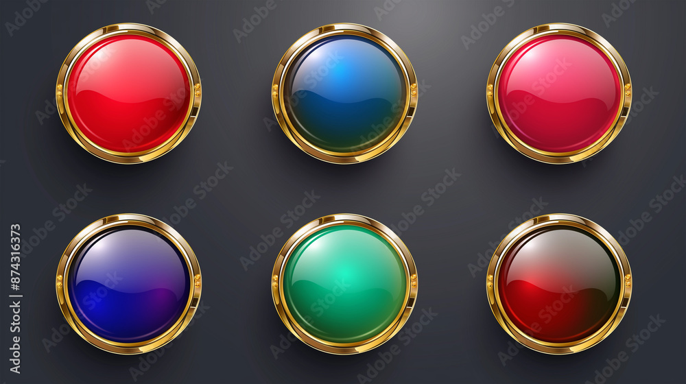 Asset of Button for mobile game or slot game on dark background, Illustration Asset of Button for mobile game or slot game on dark background, Illustration