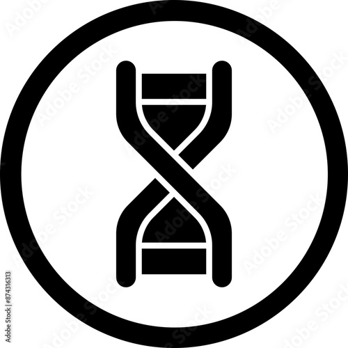 Deoxyribonucleic Aid Glyph Black Icon