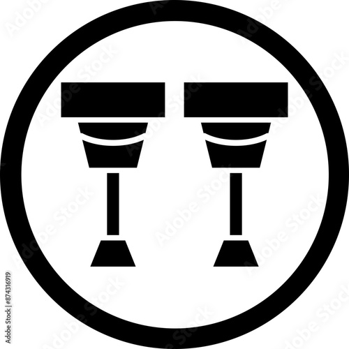 Crutches Glyph Black Icon