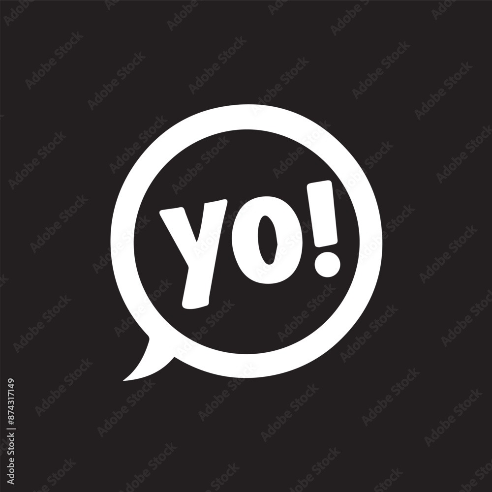 Yo bubble text style creative icon exclamation fun hand funny design. Yo bubble text style creative icon exclamation fun hand funny design.