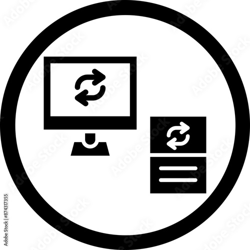 Data Synchronization Glyph Black Icon