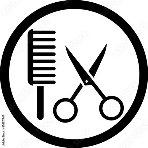 Hairdresser Glyph Black Icon