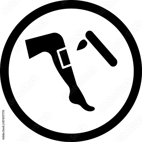 Depilation Glyph Black Icon