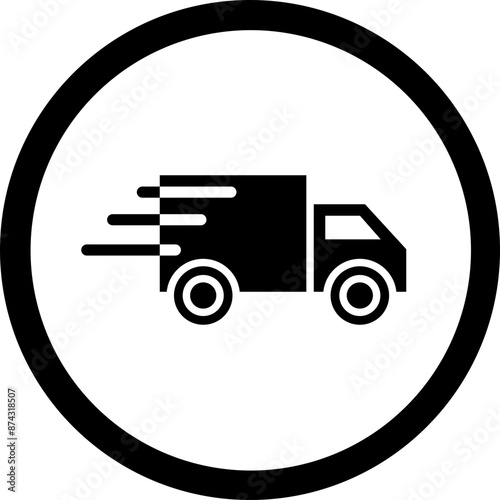 Fast Delivery Glyph Black Icon
