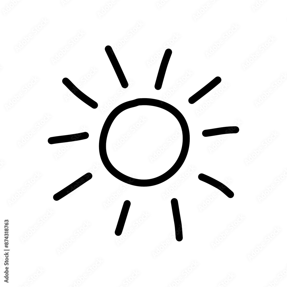 Sun doodle icon with simple and abstract design.sun cartoon icon Sun doodle icon with simple and abstract design.sun cartoon icon