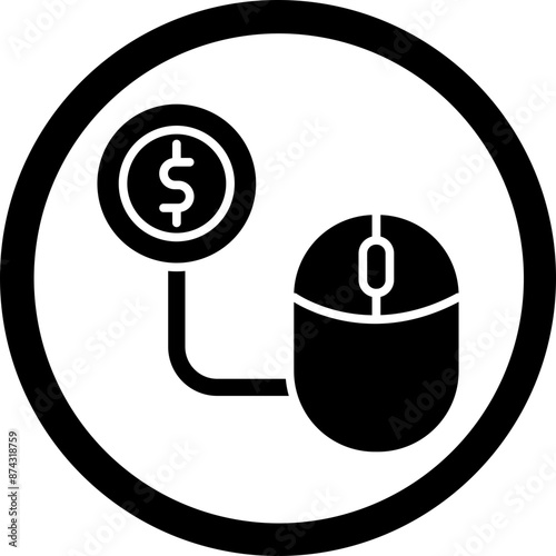 Pay Per Click Glyph Black Icon
