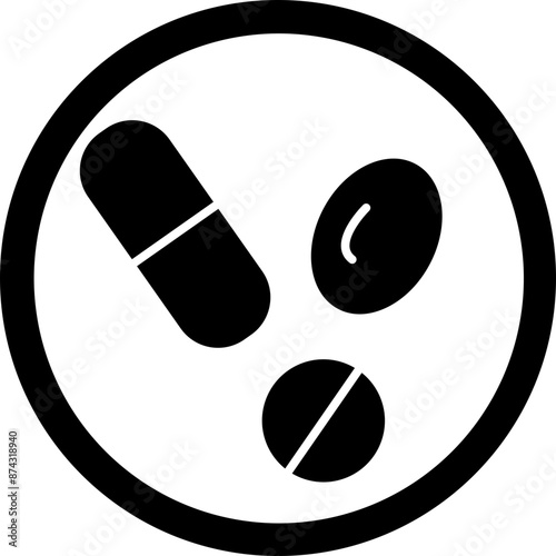 Capsules Glyph Black Icon