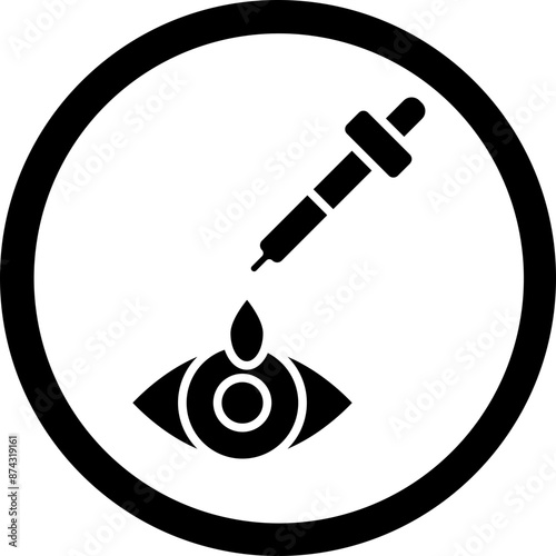 Eye Drop Glyph Black Icon photo