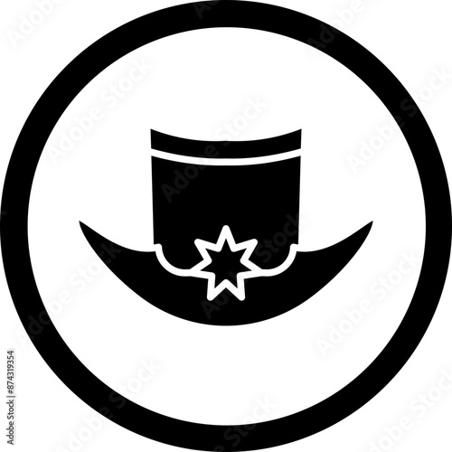 Hat Glyph Black Icon