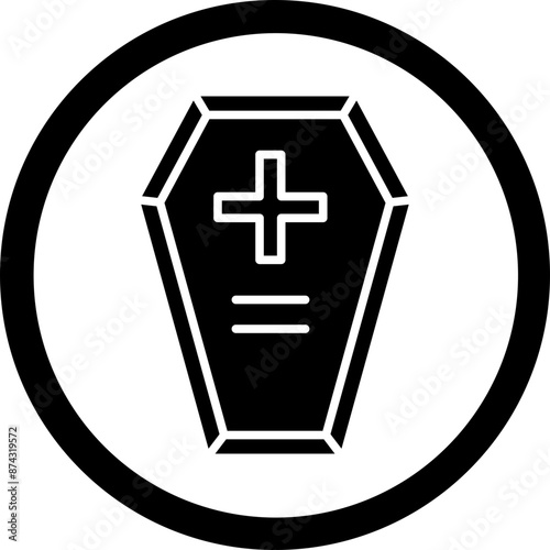 Coffin Glyph Black Icon
