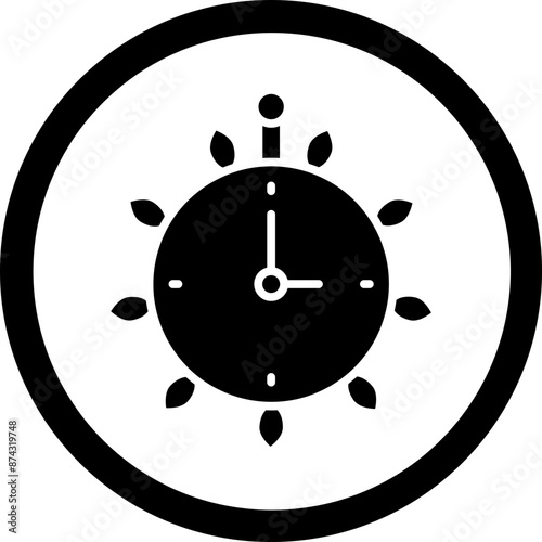 Clock Glyph Black Icon