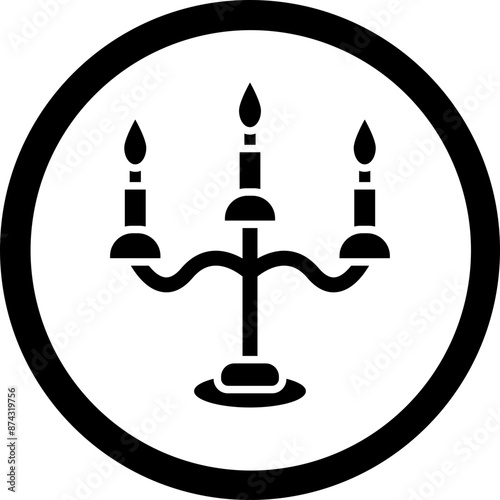 Candle Holder Glyph Black Icon