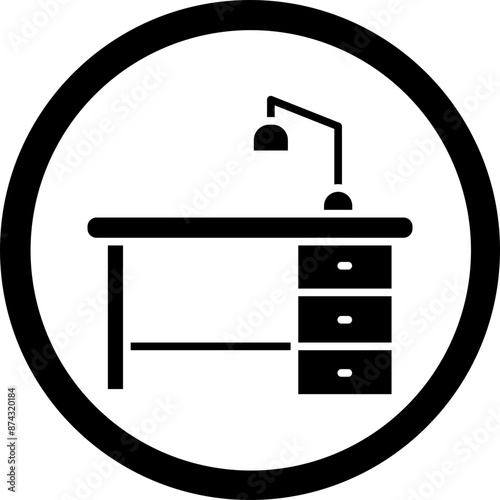 Work Table Glyph Black Icon