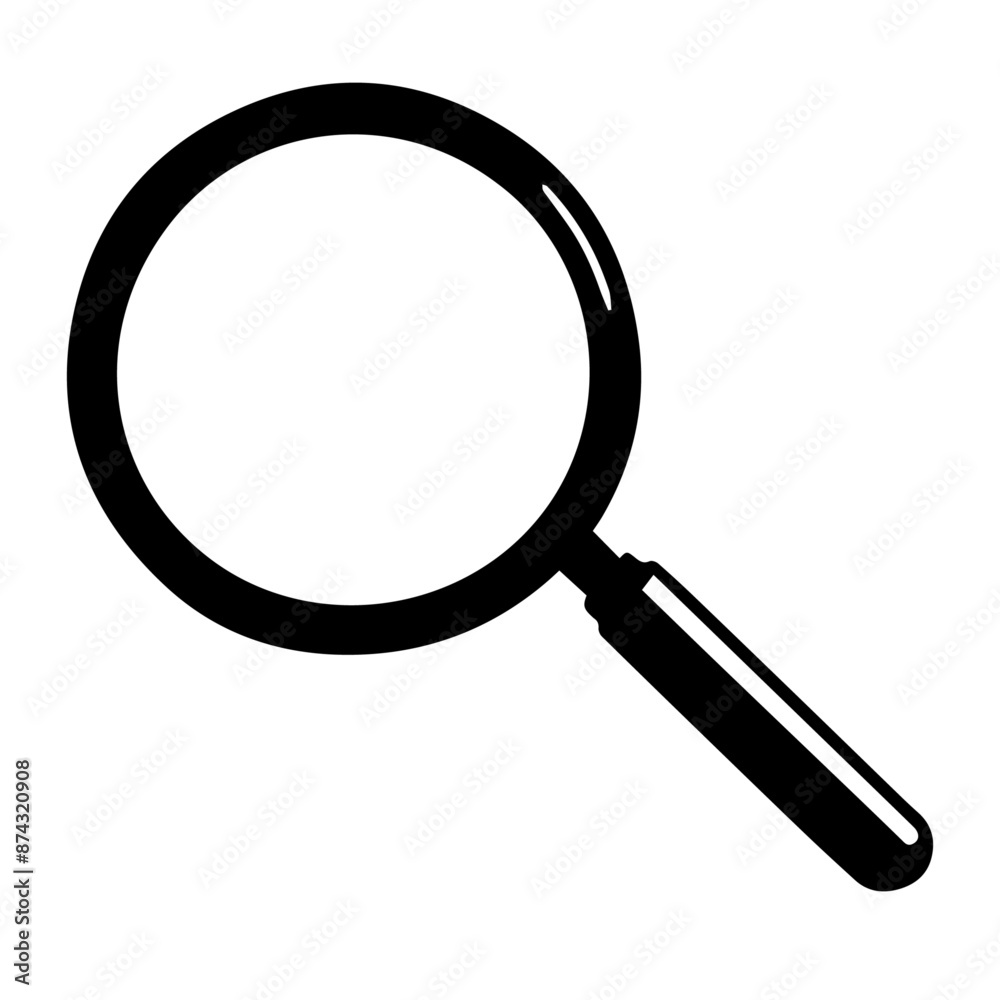 Magnifying glass isolated on transparent or white background, vector illustration Magnifying glass isolated on transparent or white background, vector illustration