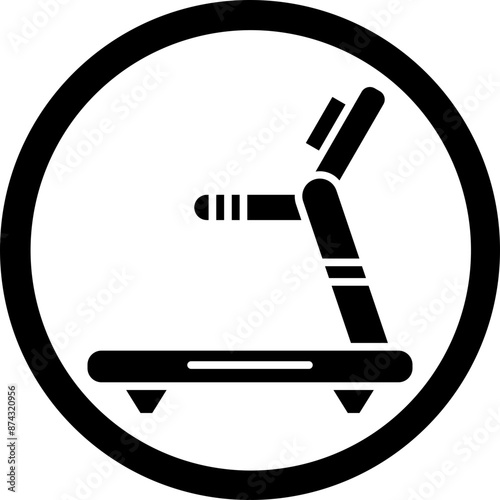 Treadmill Machine Glyph Black Icon