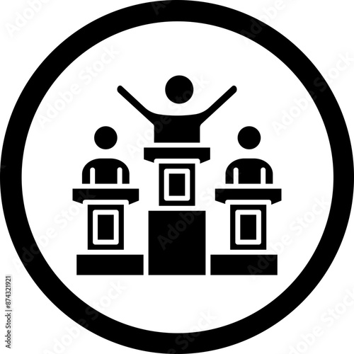 Victory Glyph Black Icon