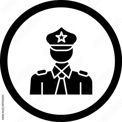 Police Glyph Black Icon