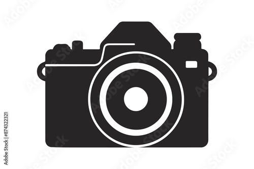 "Exploring Camera Vector, silhouettes and icons isolated on white background.



