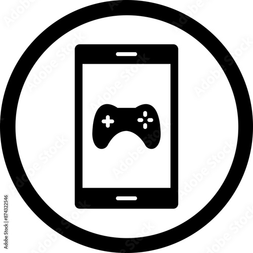 Mobile Gaming Glyph Black Icon