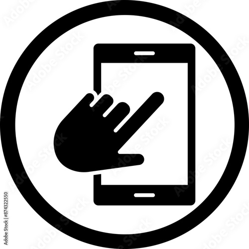 Touch Screen Glyph Black Icon