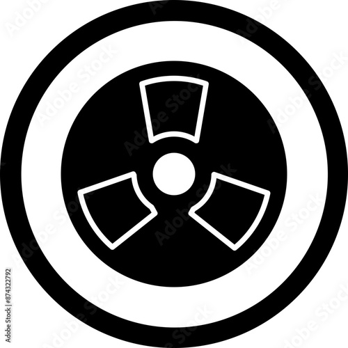 Radiation Glyph Black Icon