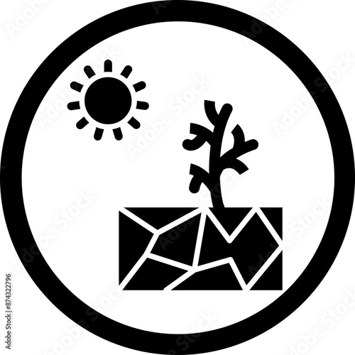 Drought Glyph Black Icon