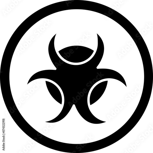 Biohazard Glyph Black Icon