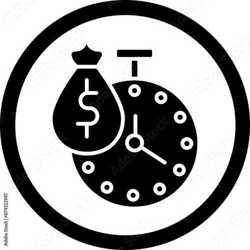 Payment Time Glyph Black Icon