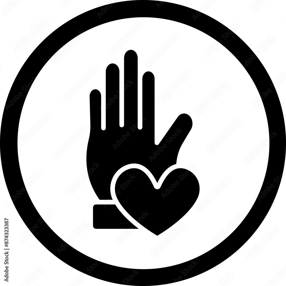 Obraz premium Helping Hand Glyph Black Icon