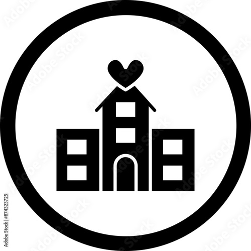 Hospital Glyph Black Icon