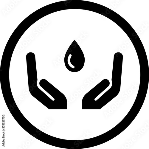 Water Glyph Black Icon