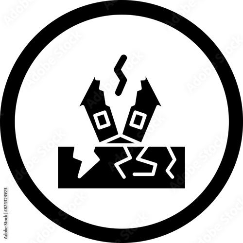 Earthquake Glyph Black Icon