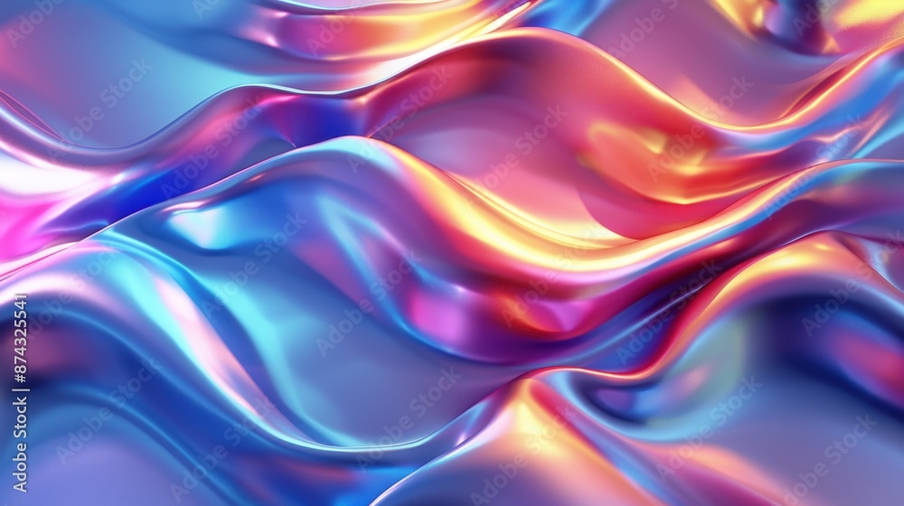 Iridescent background design in a 3D render. A colorful and captivating illustration that brings a modern touch. Iridescent background design in a 3D render. A colorful and captivating illustration that brings a modern touch.