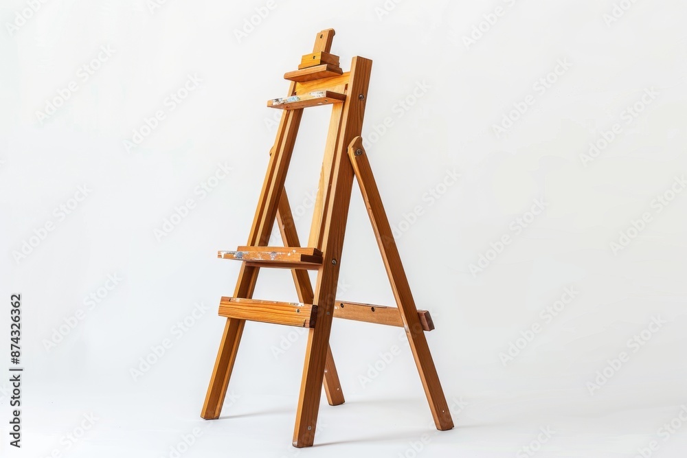 Easel for artist ,minimal, isolated on white background Easel for artist ,minimal, isolated on white background