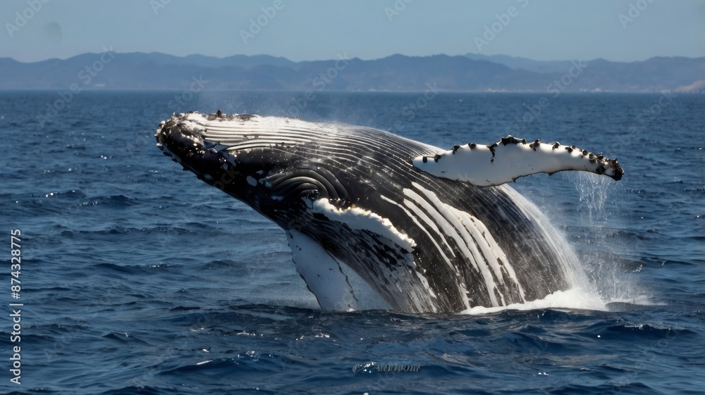 Fototapeta premium majestic whales in their natural habitat, suitable for travel and wildlife enthusiasts