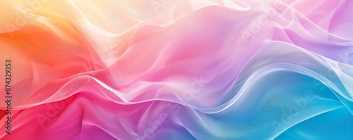 An abstract background featuring a rainbow gradient with wavy lines, where the colors blend seamlessly from one vibrant hue to another, creating a captivating and dynamic visual effect.
