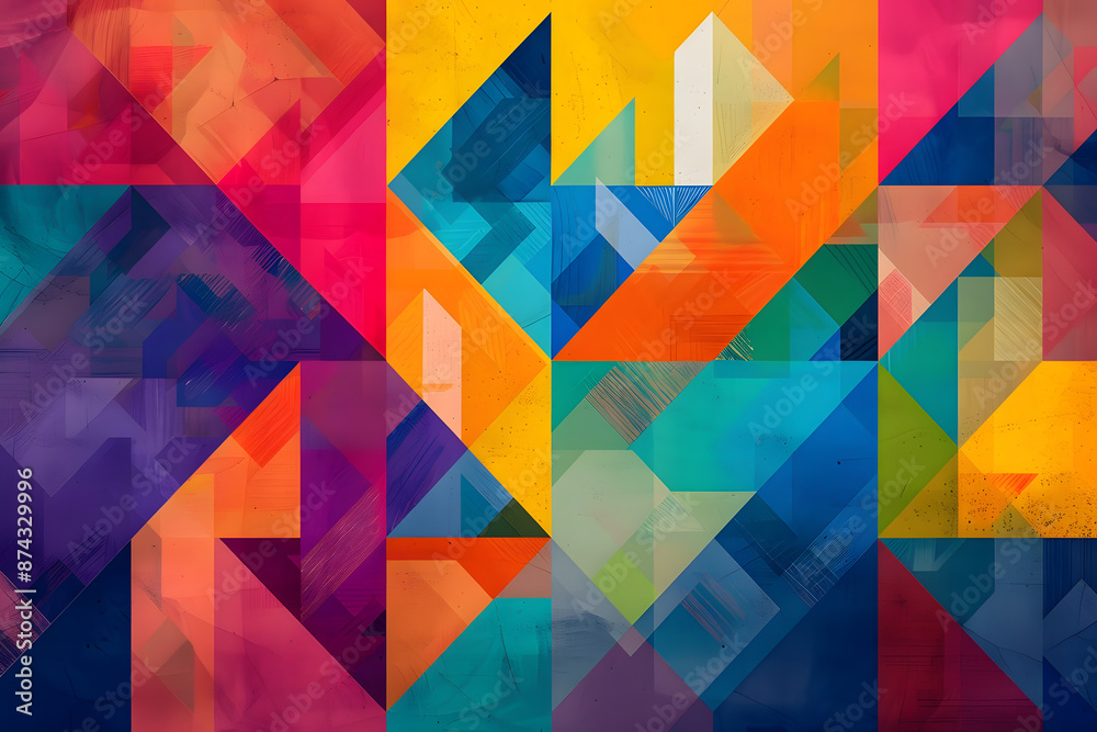 Fondo colorido geométrico. Generado con IA. Fondo colorido geométrico. Generado con IA.